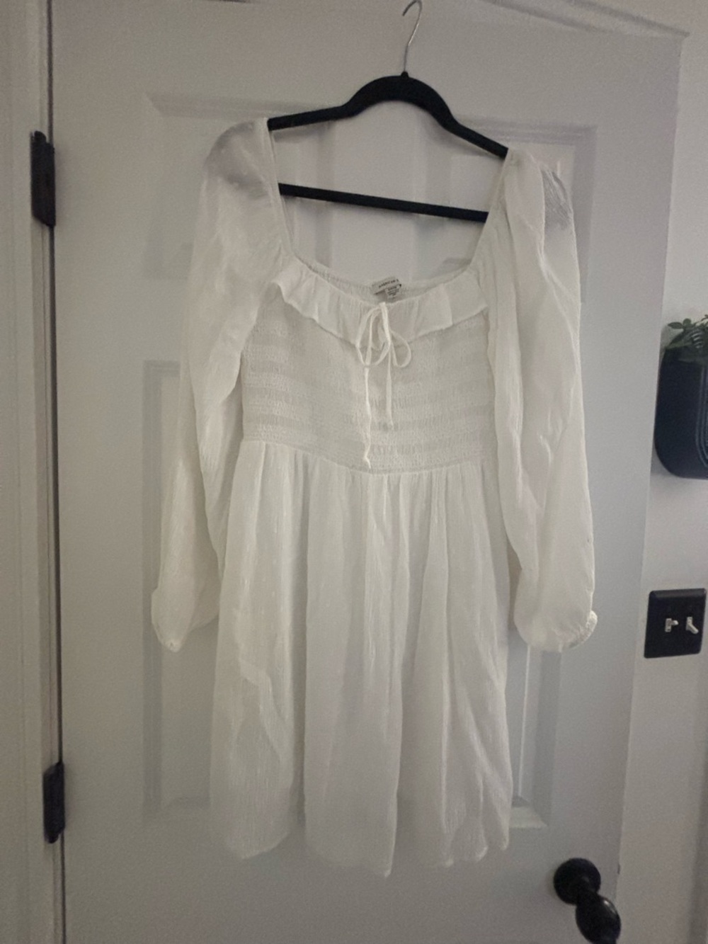 AE White Flowy Long Sleeve Dress